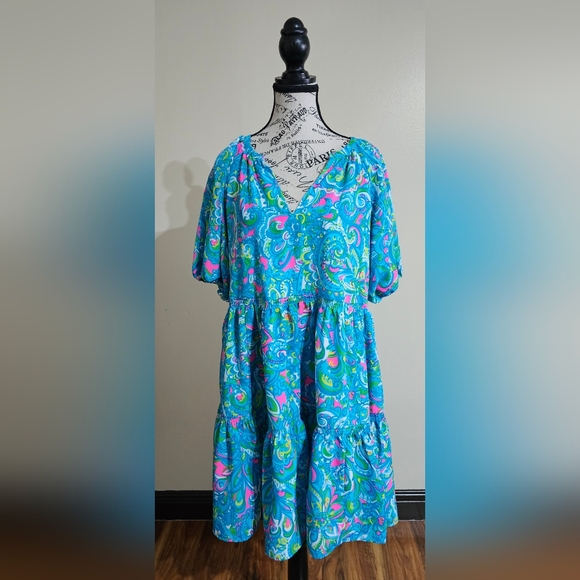 NWT Lilly Pulitzer Shannon Short Sleeve Dress Size L - Picture 1 of 7